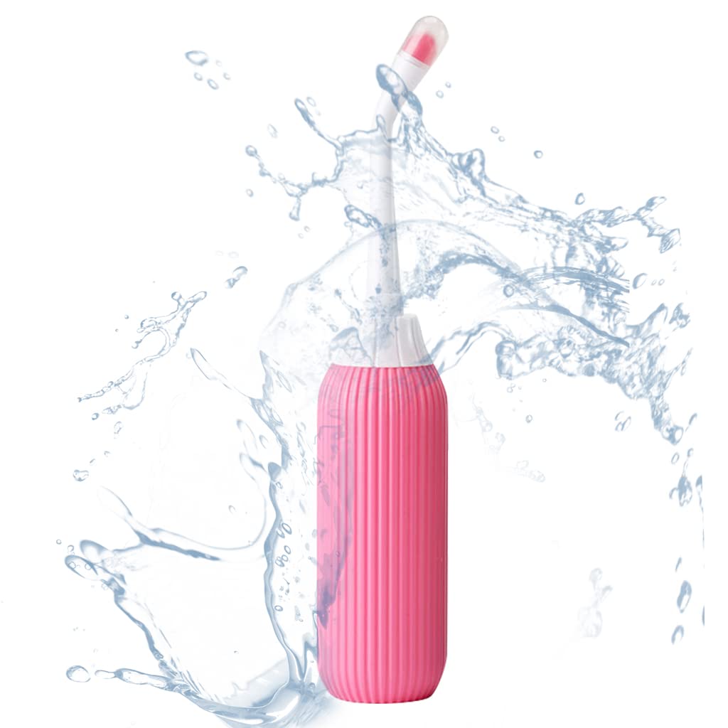HANNEA 500ml Portable Jet Spray for Toilet Retractable Handheld Travel Portable Bidet with Bag/2 Nozzles, Toilet Postpartum Perineal Clean Childbirth Cleaner Outdoor, Camping, Travel Essentials-Pink HANNEA 500ml Portable Jet Spray for Toilet Retractable Handheld Travel Portable Bidet with Bag/2 Nozzles, Toilet Postpartum Perineal Clean Childbirth Cleaner Outdoor, Camping, Travel Essentials-Pink